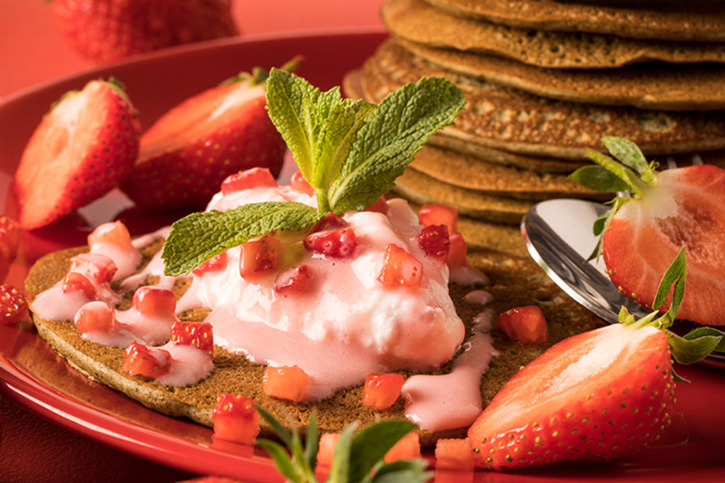 Pancake chanvre et fraises